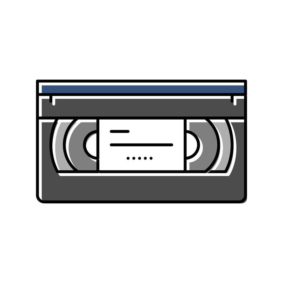 cassette video retro gadget color icon vector illustration