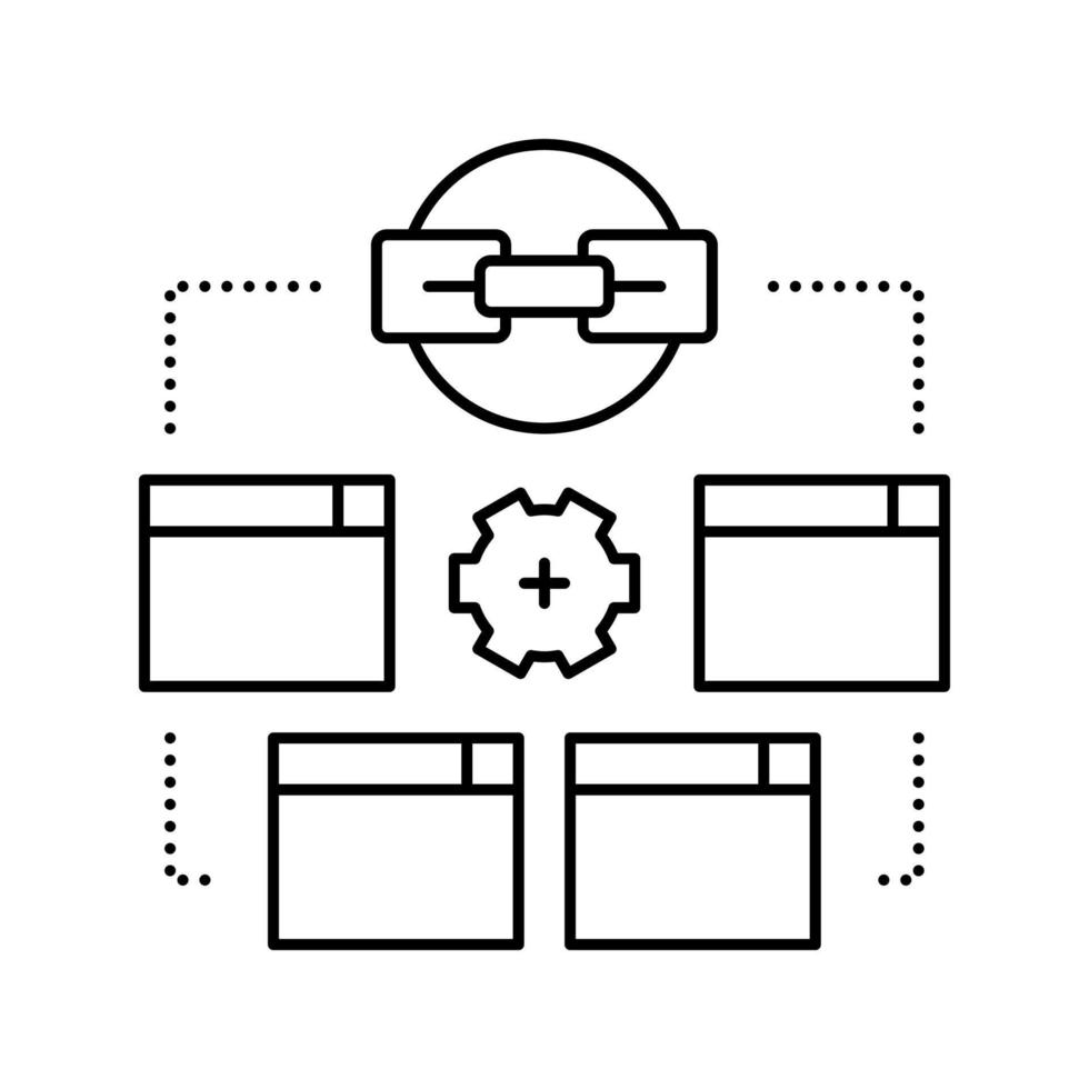 optimization link line icon vector illustration