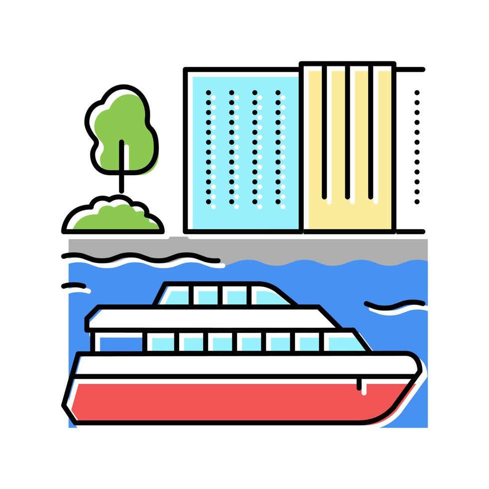 ilustración de vector de icono de color de línea de crucero de pasajeros