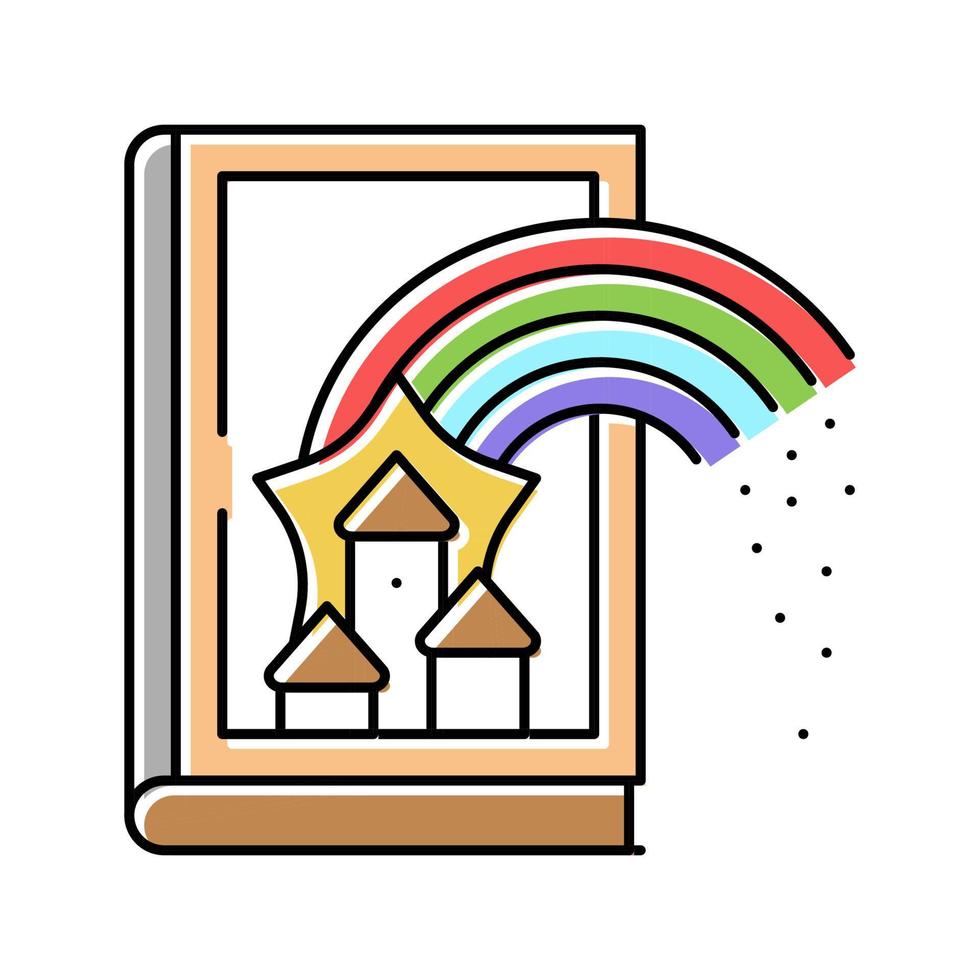 fairy tale book color icon vector illustration