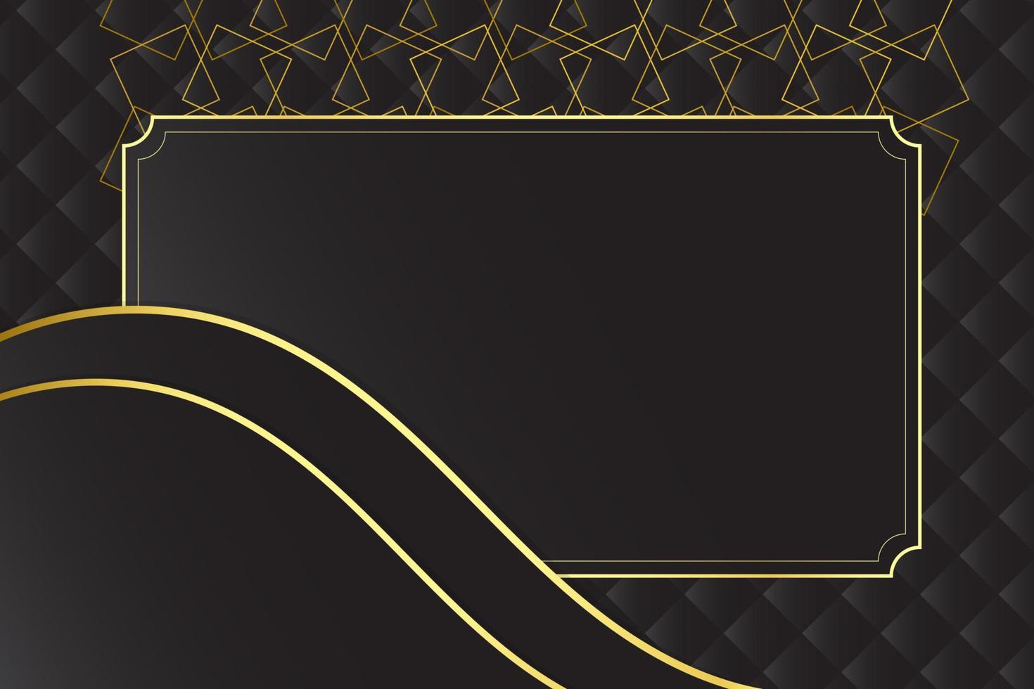 fondo abstracto de lujo moderno con elementos de línea dorada elegante fondo negro degradado para el diseño vector