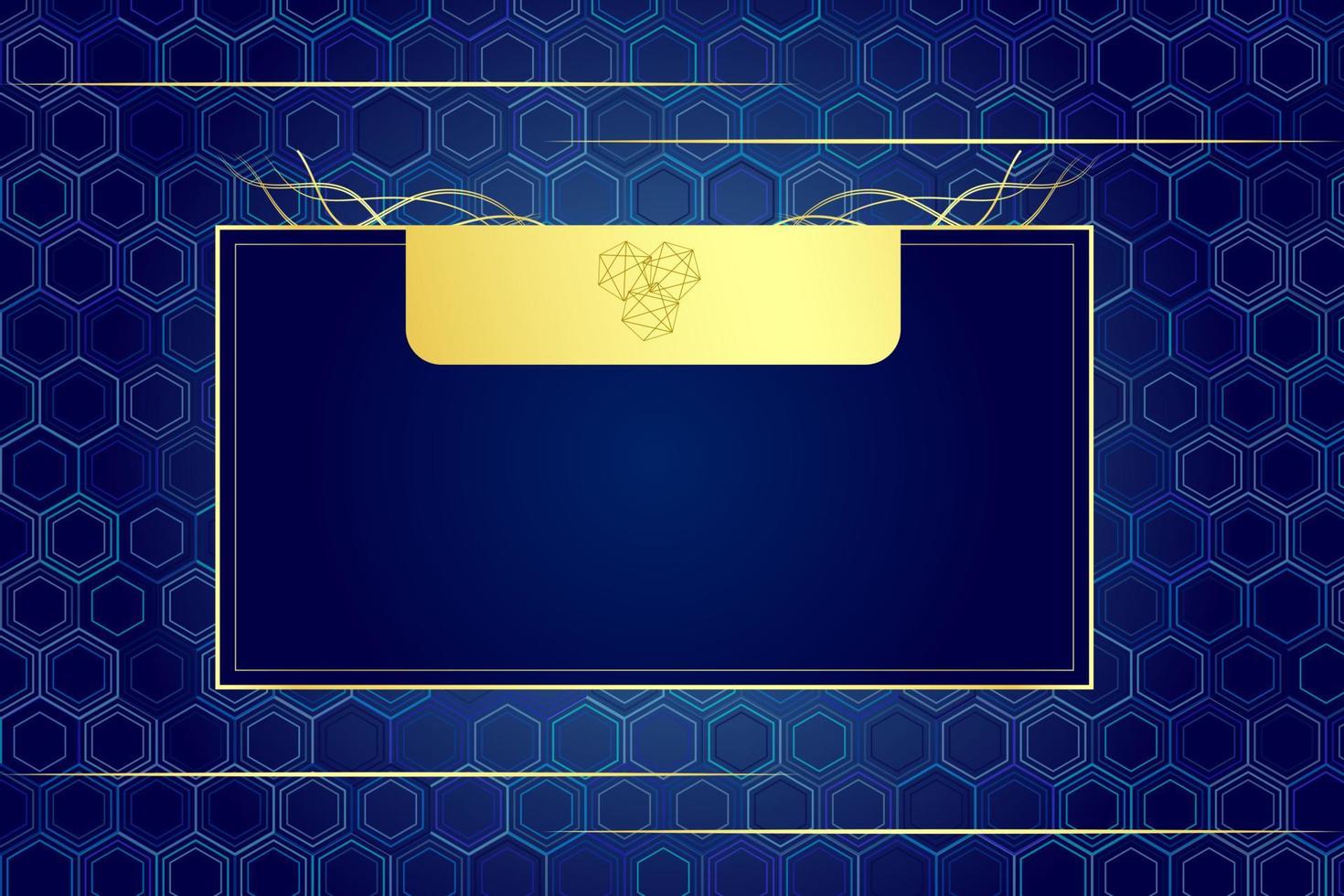 Modern luxury abstract background with golden line elements. modern blue background for design vector