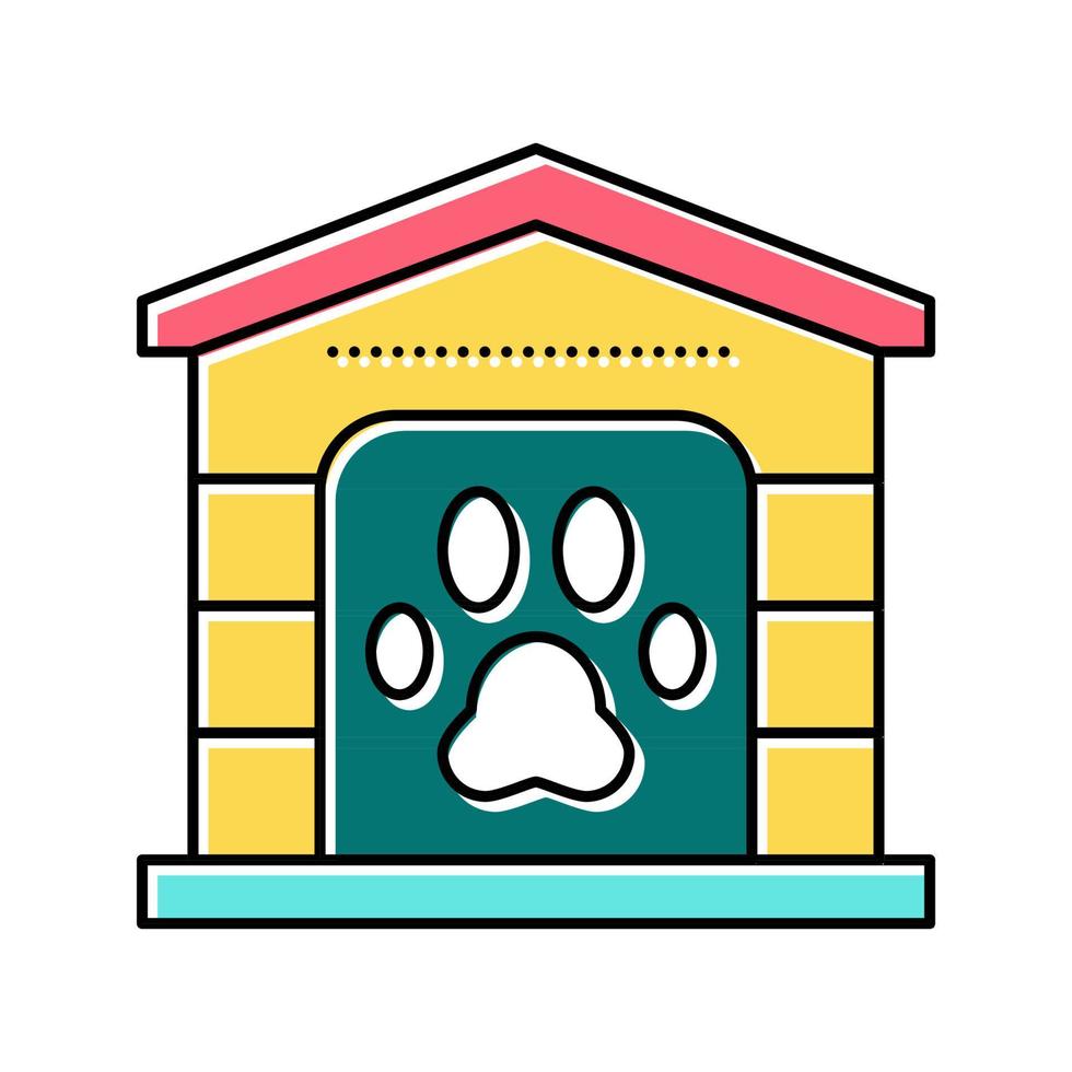 Ilustración de vector de icono de color de stand de pata de mascota