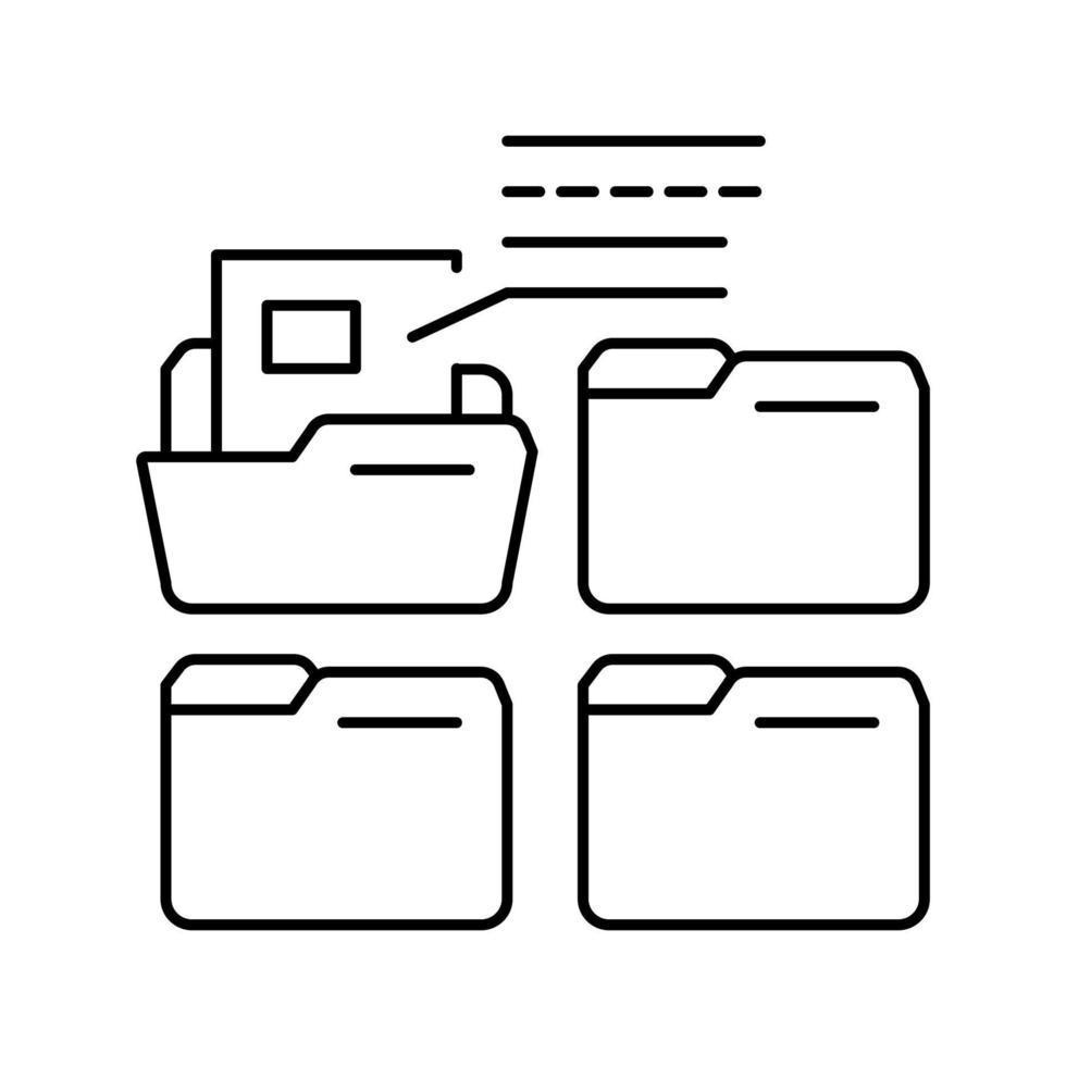 project folder line icon vector illustration