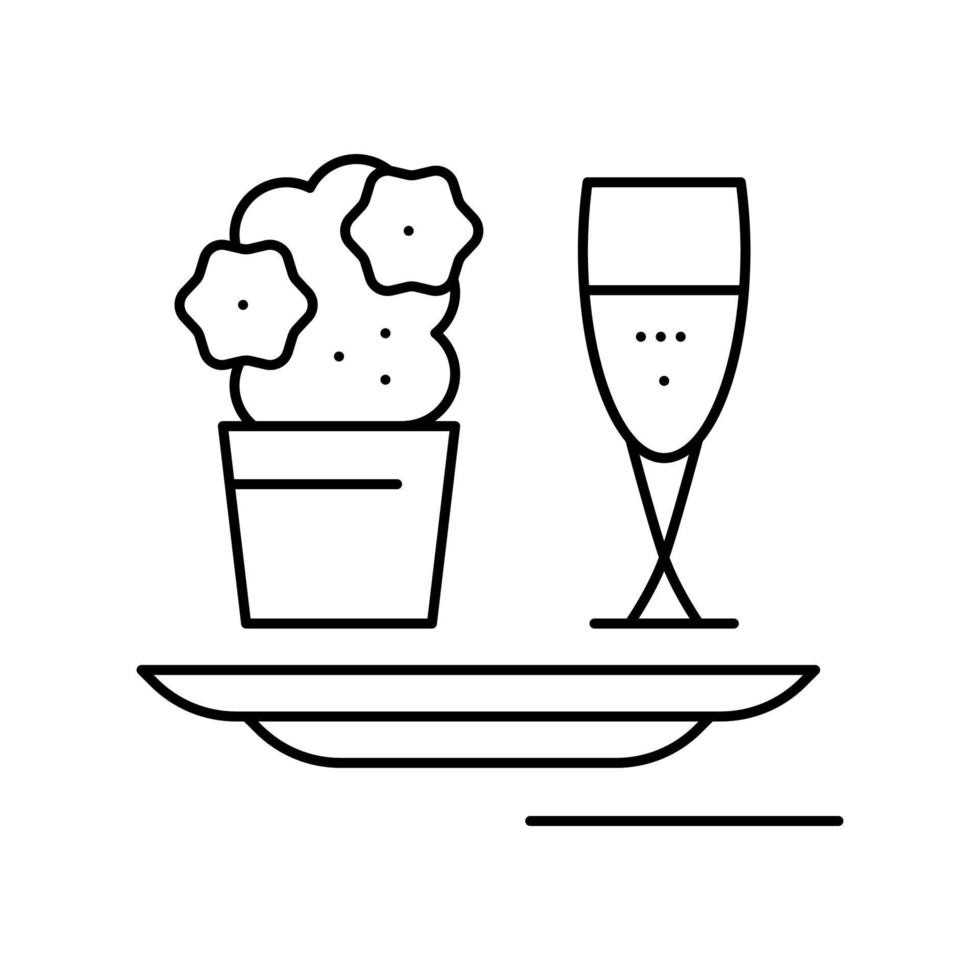 romantic dinner line icon vector illustration