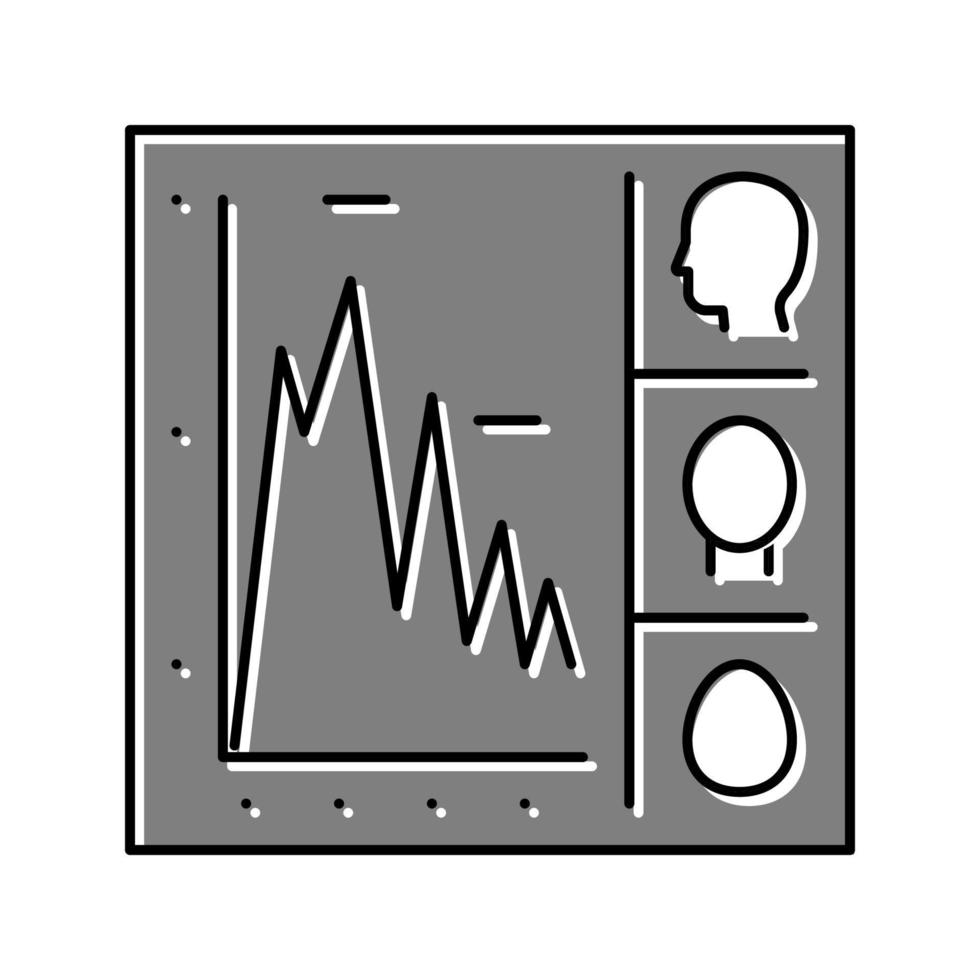 cuadro con ilustración de vector de icono de color de radiología infográfica