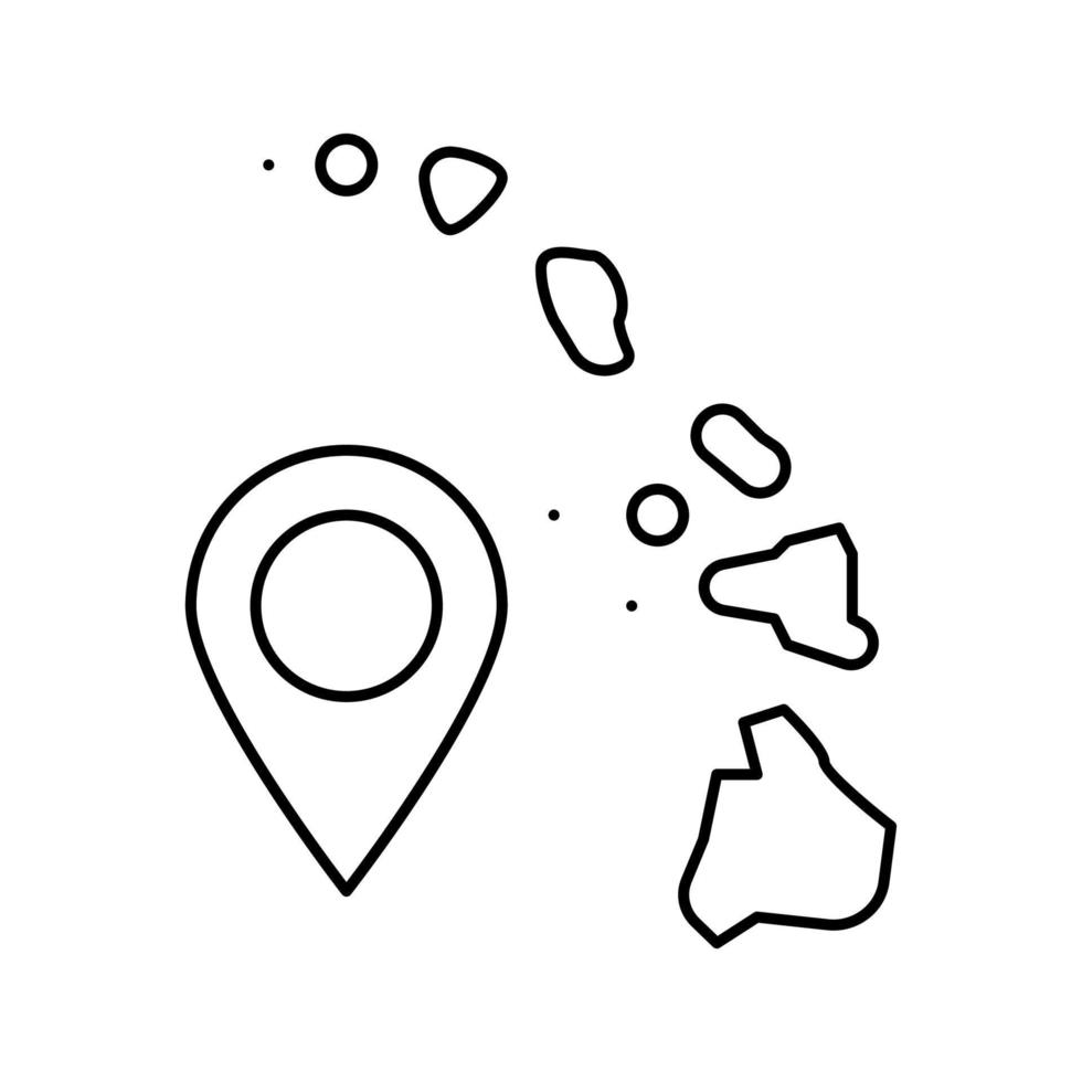 island hawaii map location line icon vector illustration