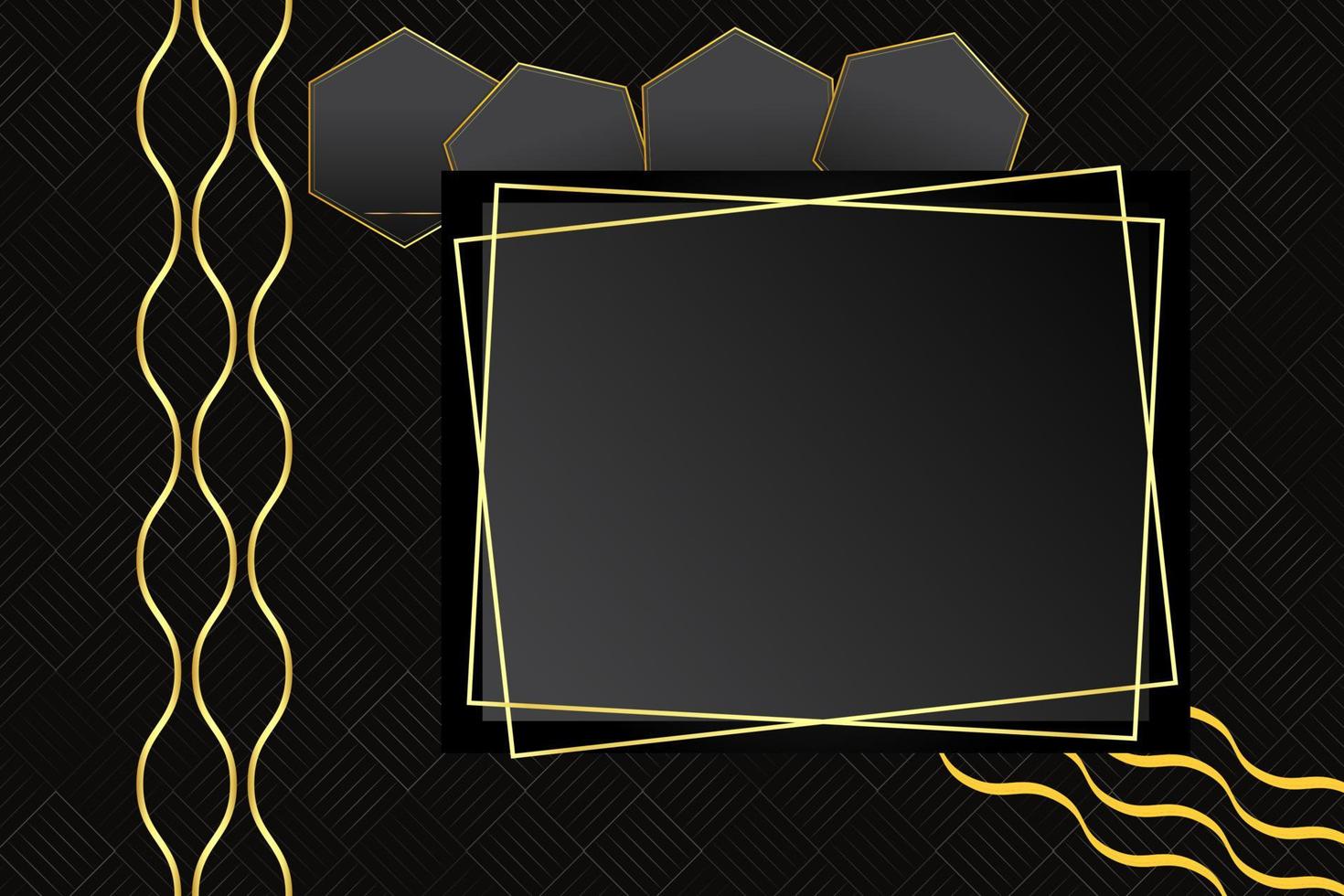 modern luxury abstract background with golden line elements Stylish gradient black background for design vector