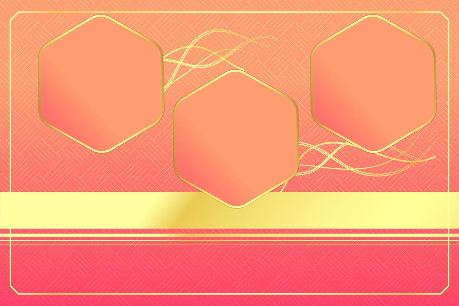 fondo abstracto de lujo moderno con elementos de línea dorada. fondo de oro rosa moderno para el diseño vector