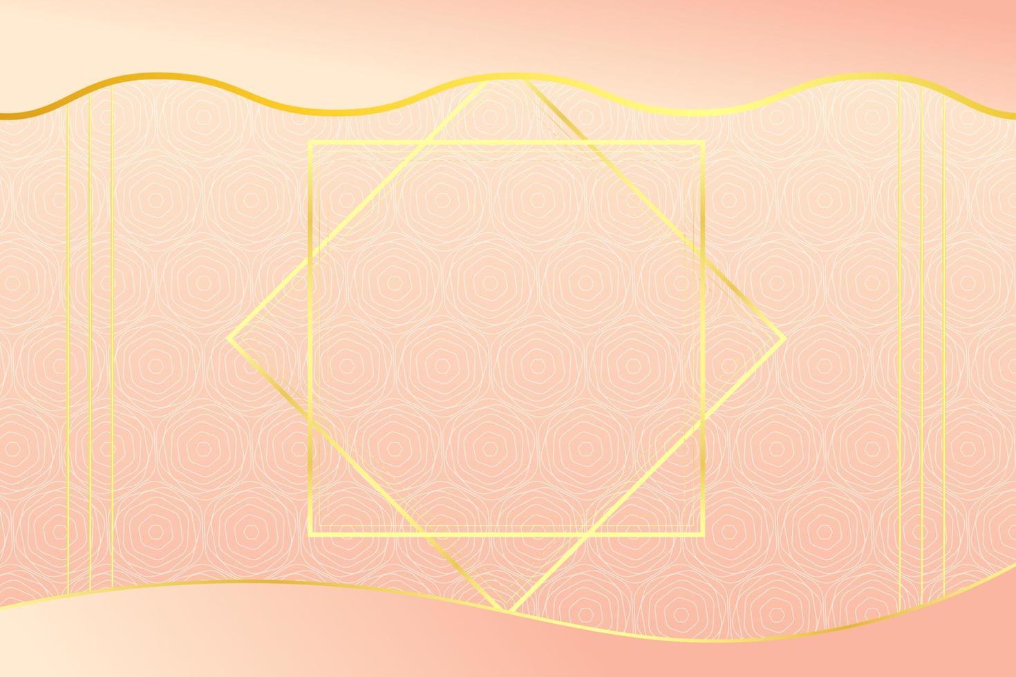 fondo abstracto de lujo moderno con elementos de línea dorada. fondo o diseño moderno de oro rosa vector