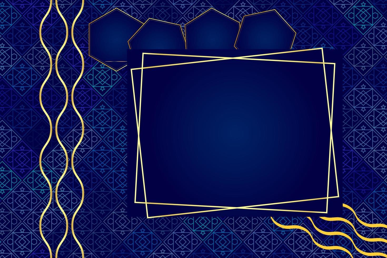 fondo abstracto de lujo moderno con elementos de línea dorada. fondo azul moderno para el diseño vector