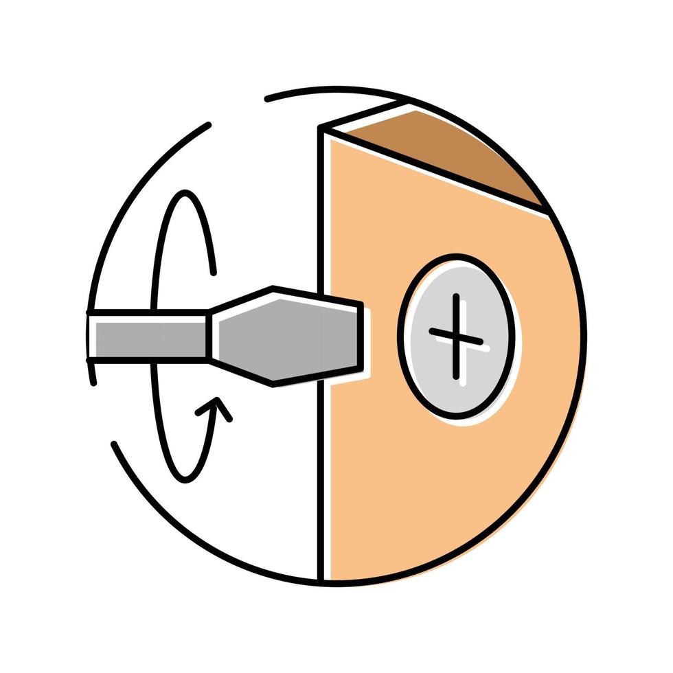 screw bolt assembly furniture color icon vector illustration