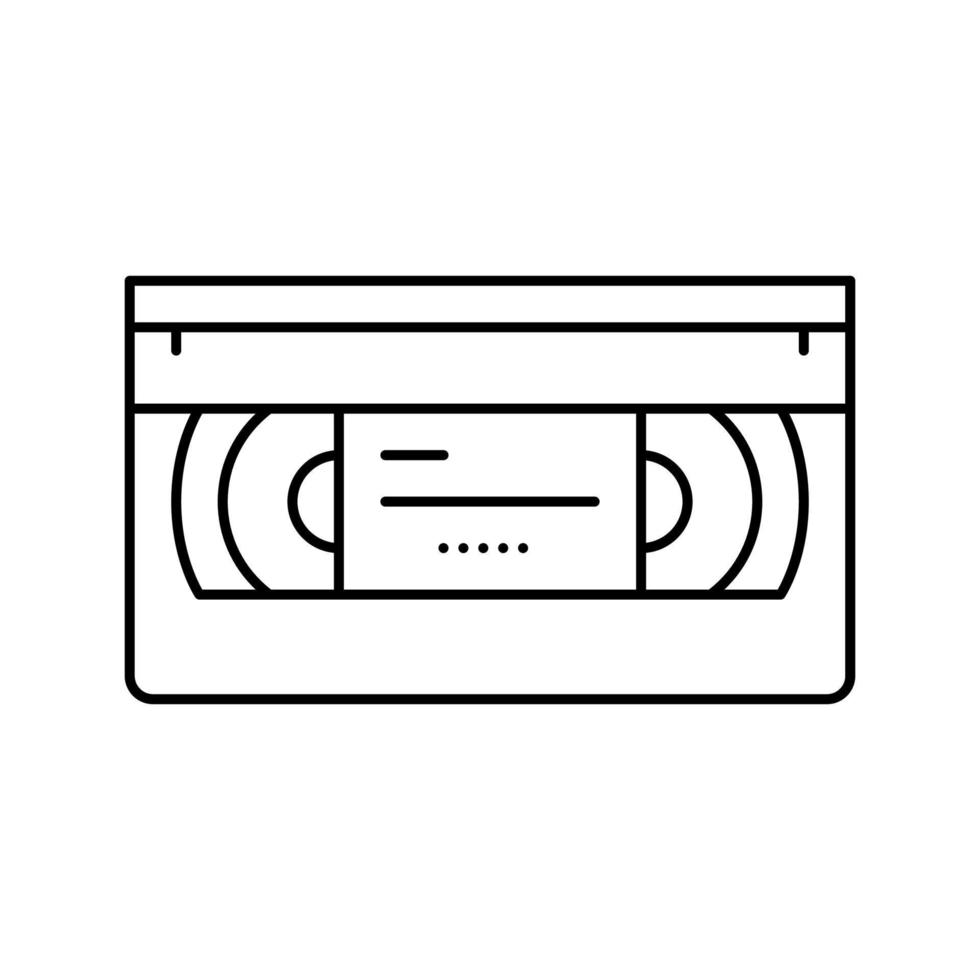 cassette video retro gadget line icon vector illustration