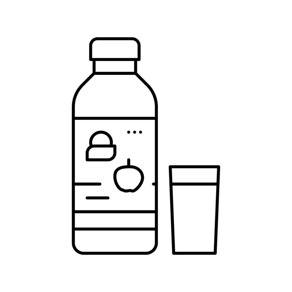 juice apple fruit line icon vector illustration