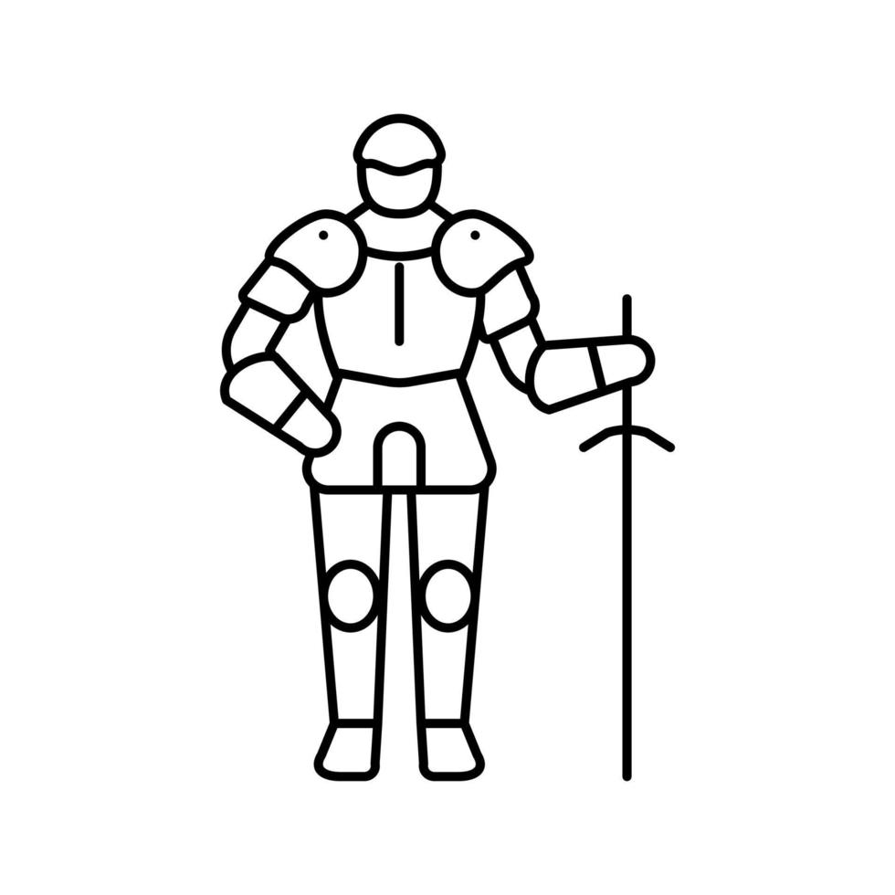 warrior knight line icon vector illustration