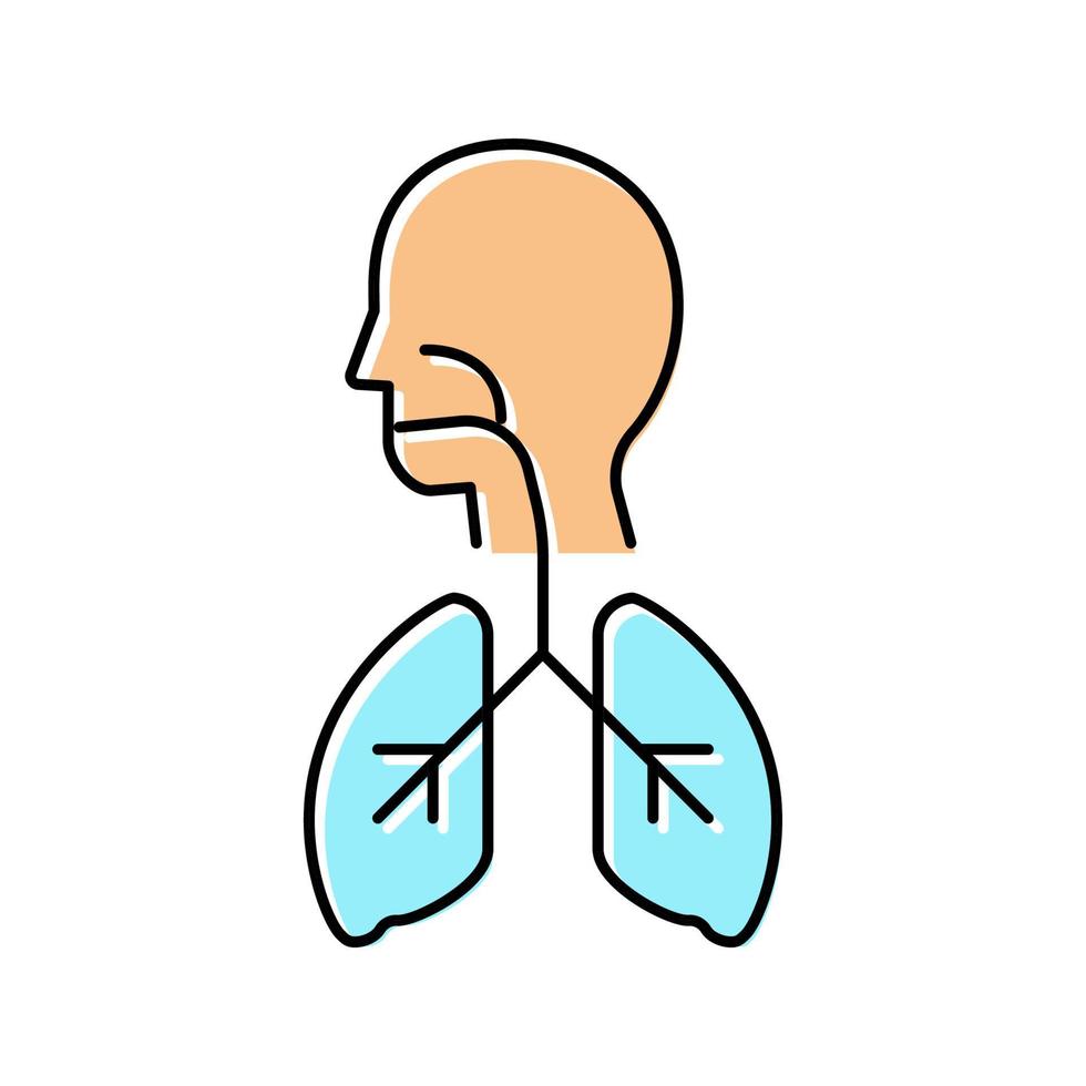 healthy lungs color icon vector illustration