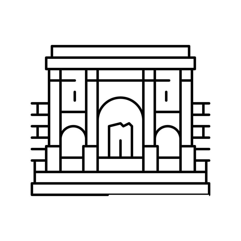 carthage historic building line icon vector illustration