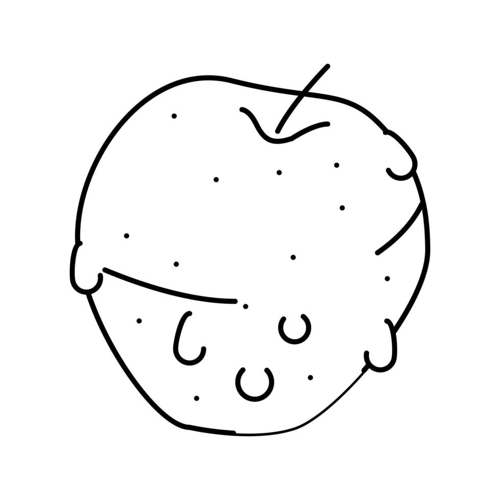 ilustración de vector de icono de línea de fruta de manzana fresca