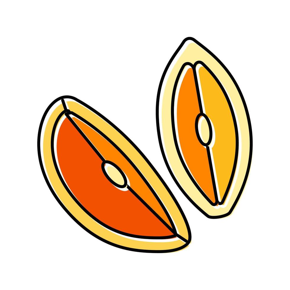 Ilustración de vector de icono de color de rebanada de corte fresco naranja