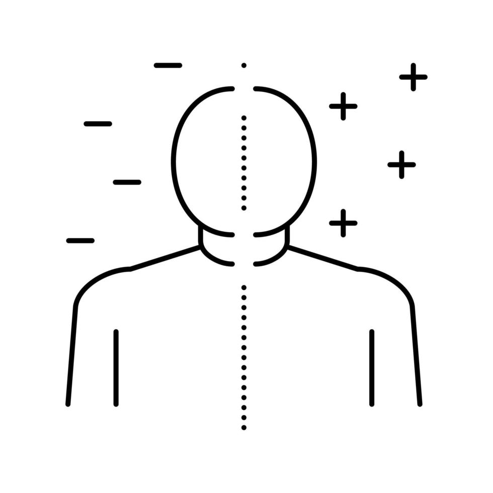 ilustración de vector de icono de línea de trastorno bipolar