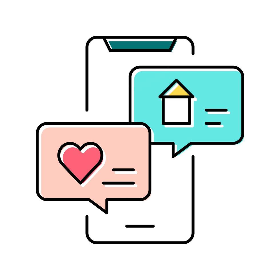 ilustración de vector de icono de color de mensajería de chat