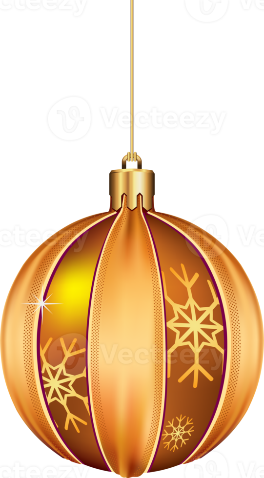 jul boll ornament hängande på guld tråd png