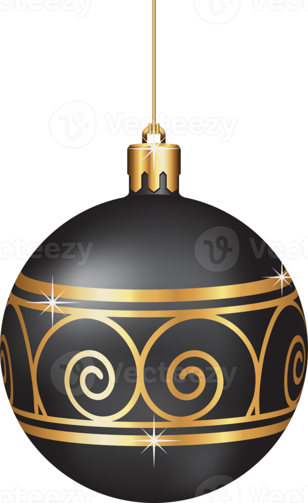 jul boll ornament hängande på guld tråd png