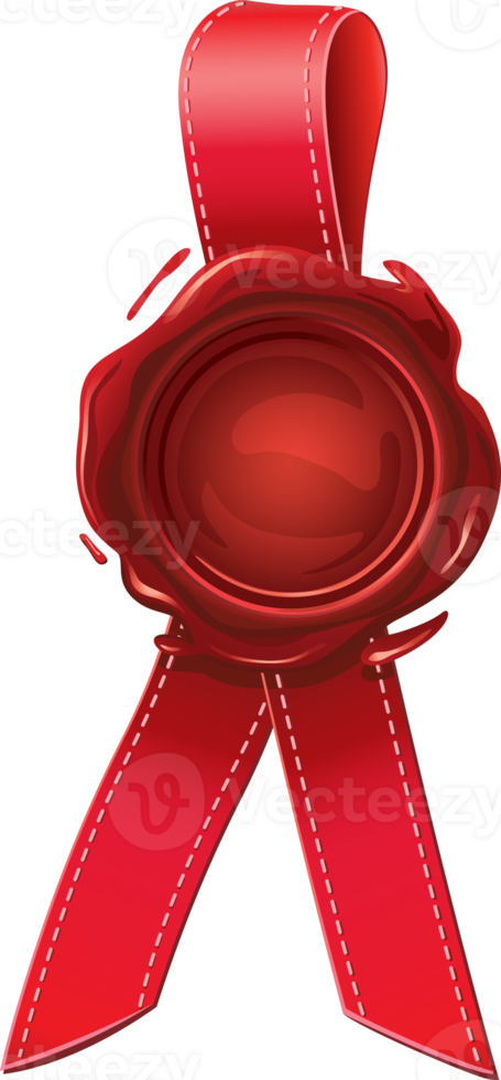 Red wax seals with ribbons png