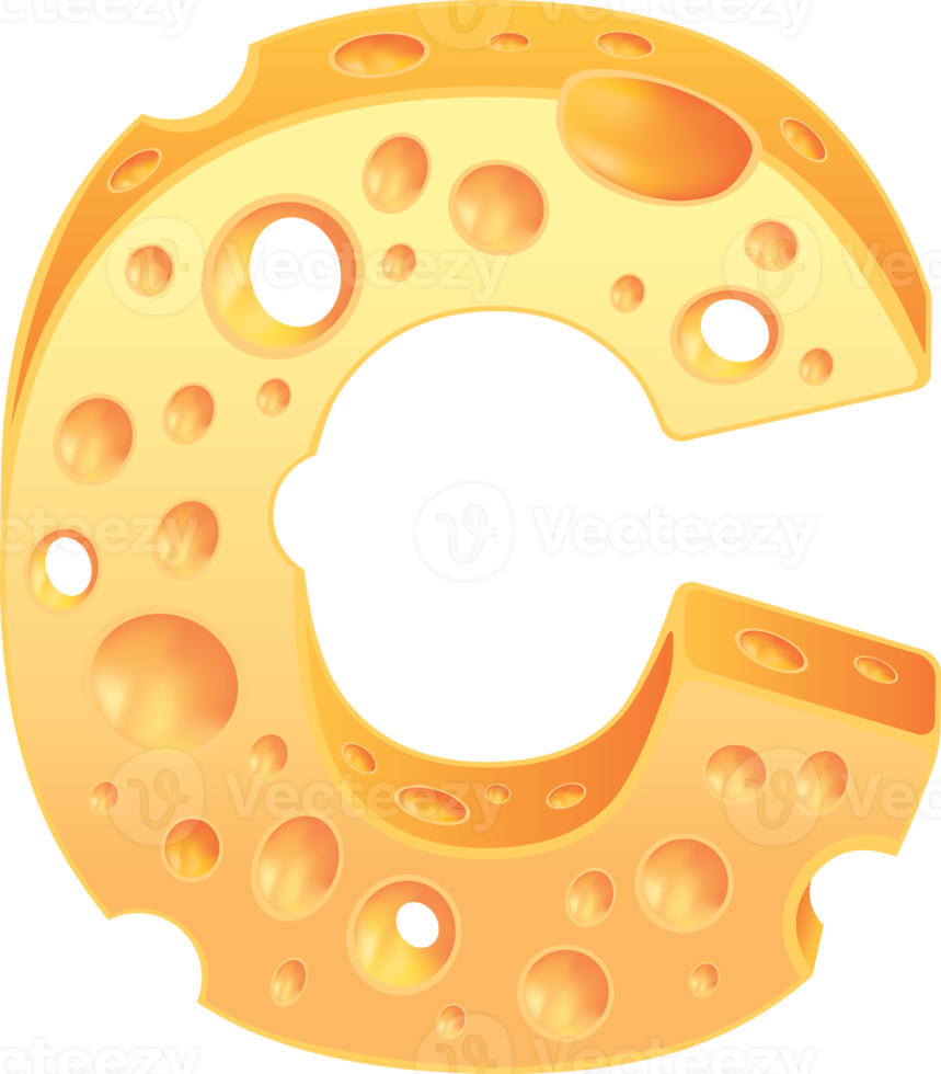 Cheese alphabet set typeface style png