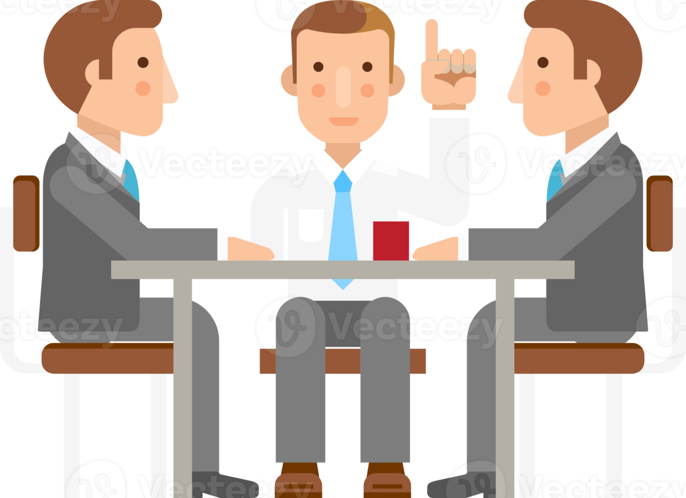 Cartoon business people meeting 19003917 PNG