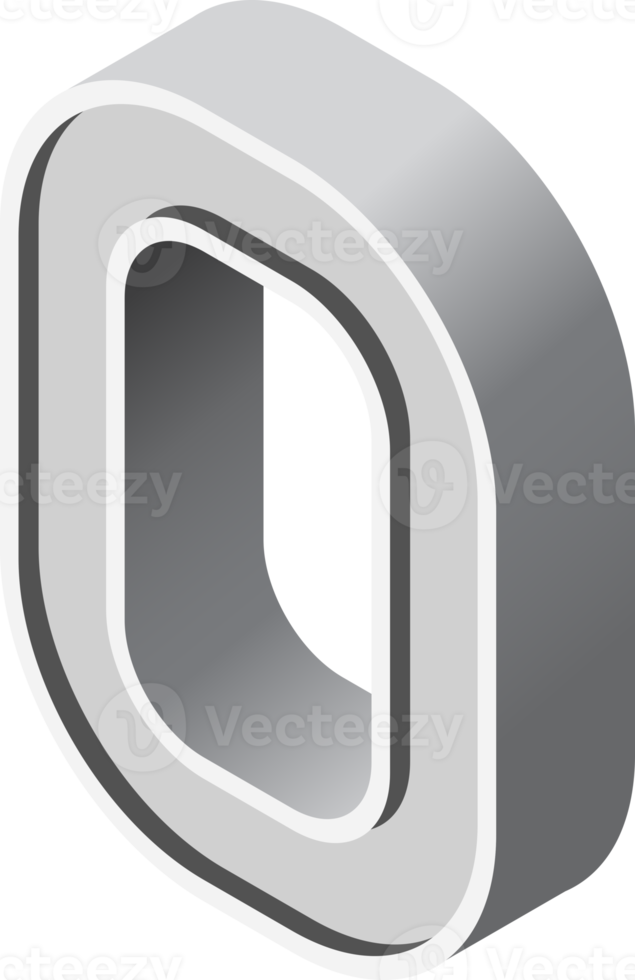 alphabets font isometric png