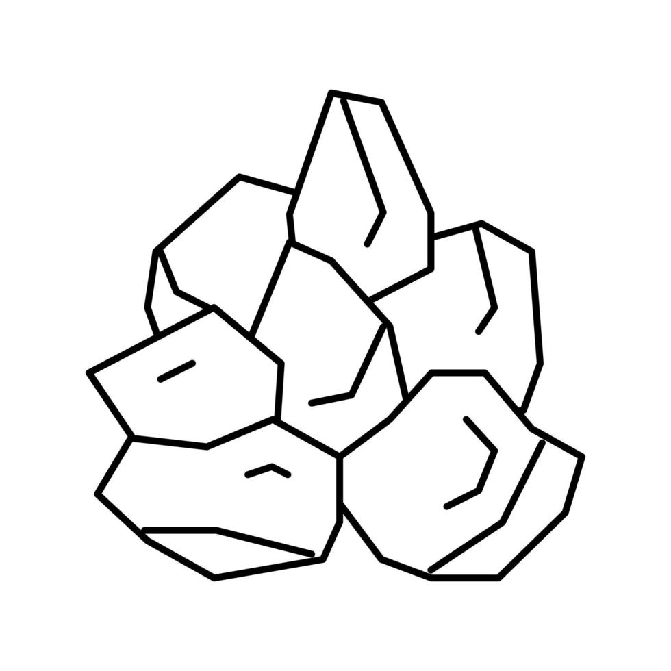 ilustración de vector de icono de línea de piedra minada