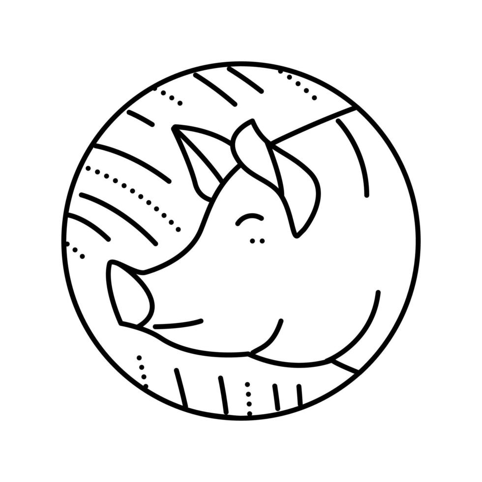 pig chinese horoscope animal line icon vector illustration