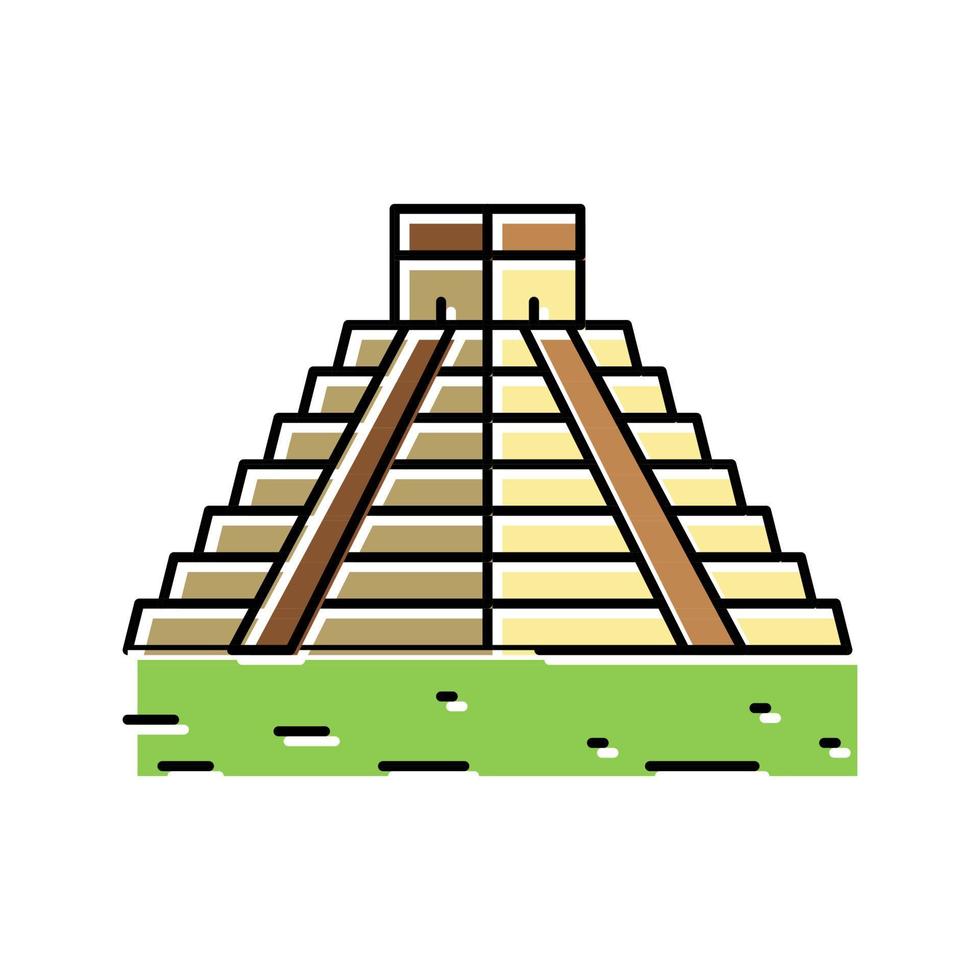 chichen itza color icon vector illustration