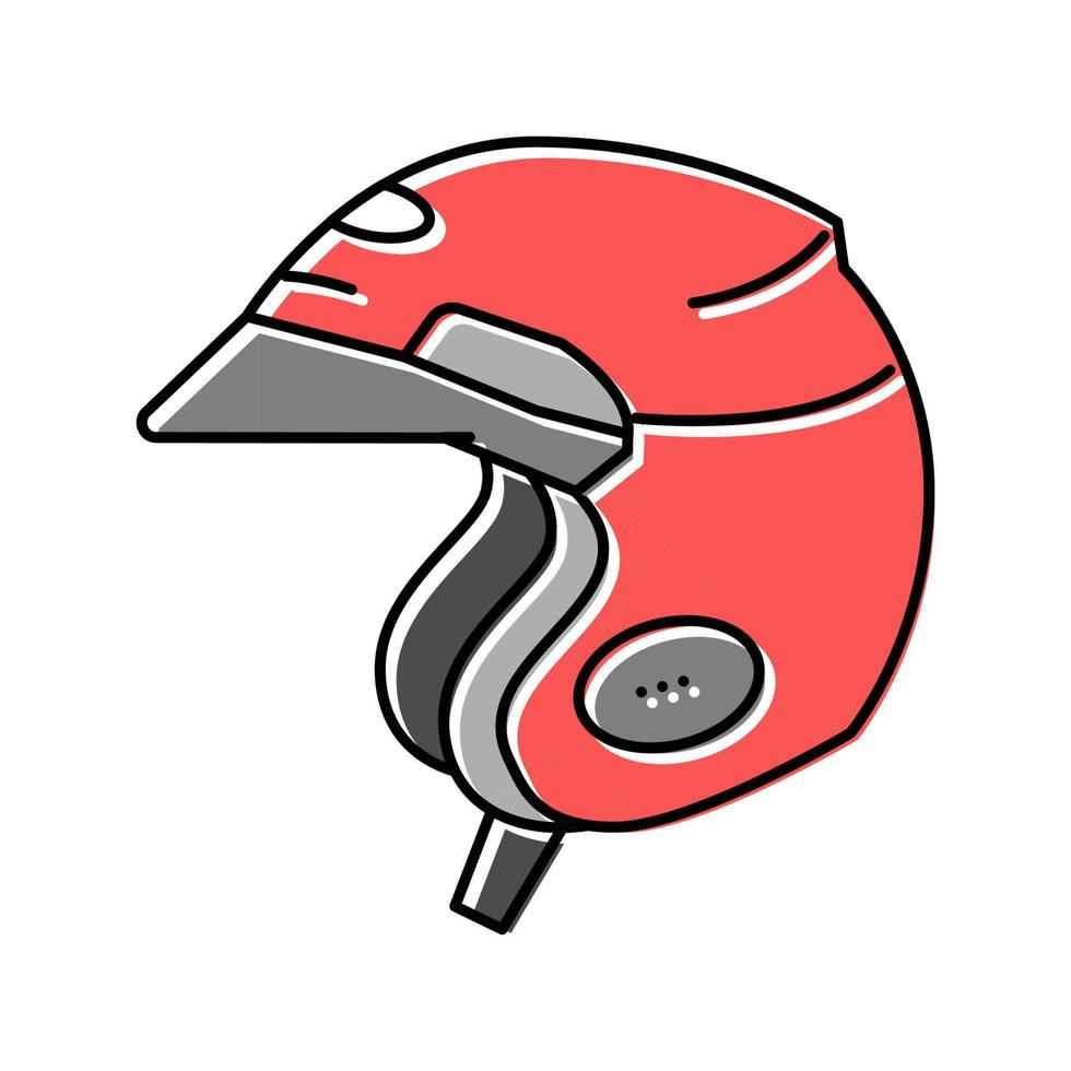 Ilustración de vector de icono de color de casco de motocicleta de cara abierta