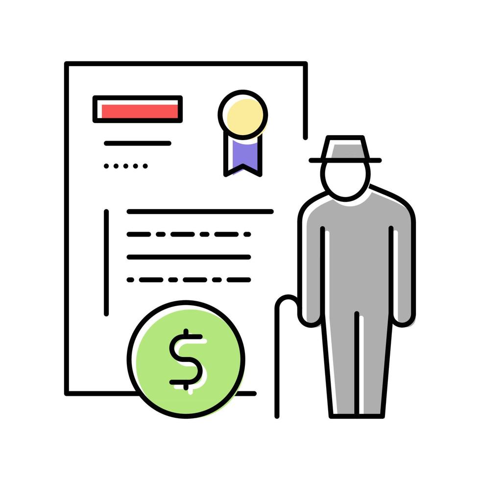 pension allowance color icon vector illustration