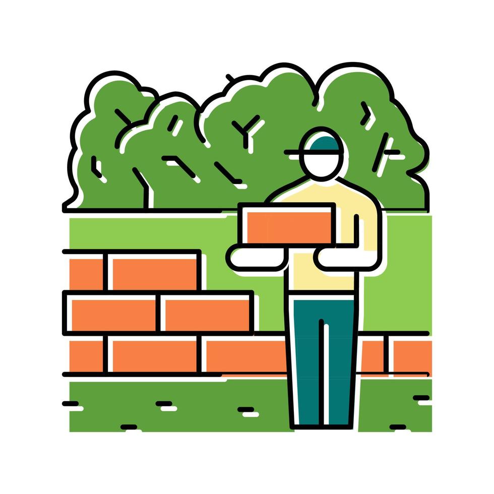 brickwork services color icon vector illustration