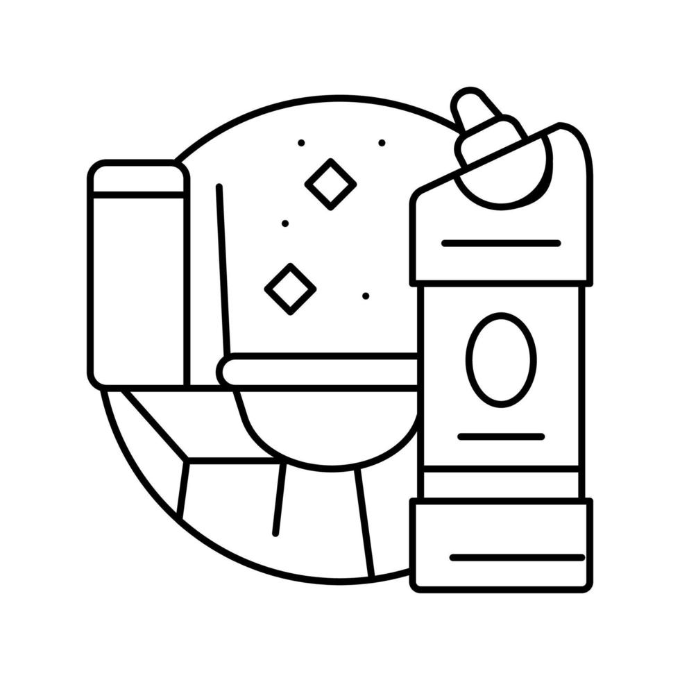 ilustración de vector de icono de línea de detergente limpiador de inodoro
