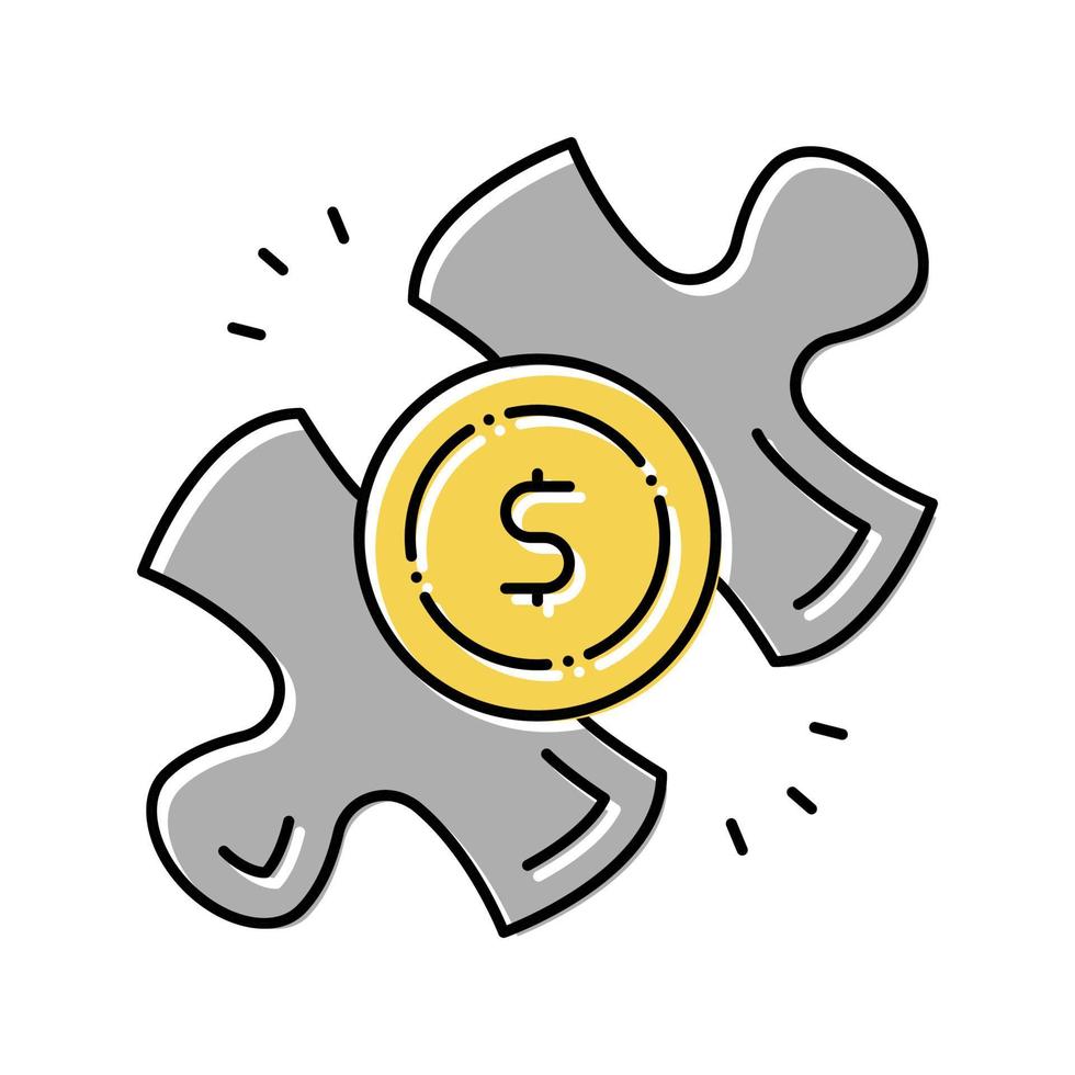 Ilustración de vector de icono de color de dinero de libertad financiera pasiva