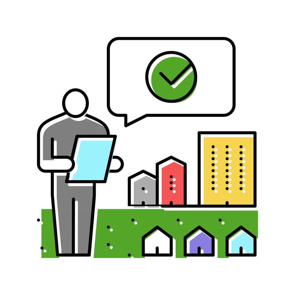 landlord property estate home color icon vector illustration