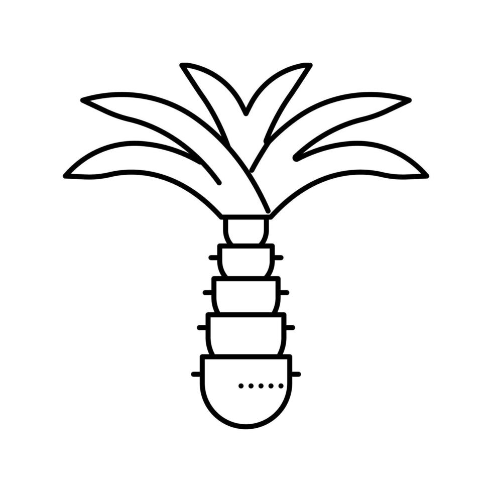 palmera línea icono vector ilustración