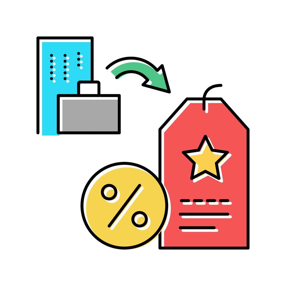 staff discount benefits color icon vector illustration