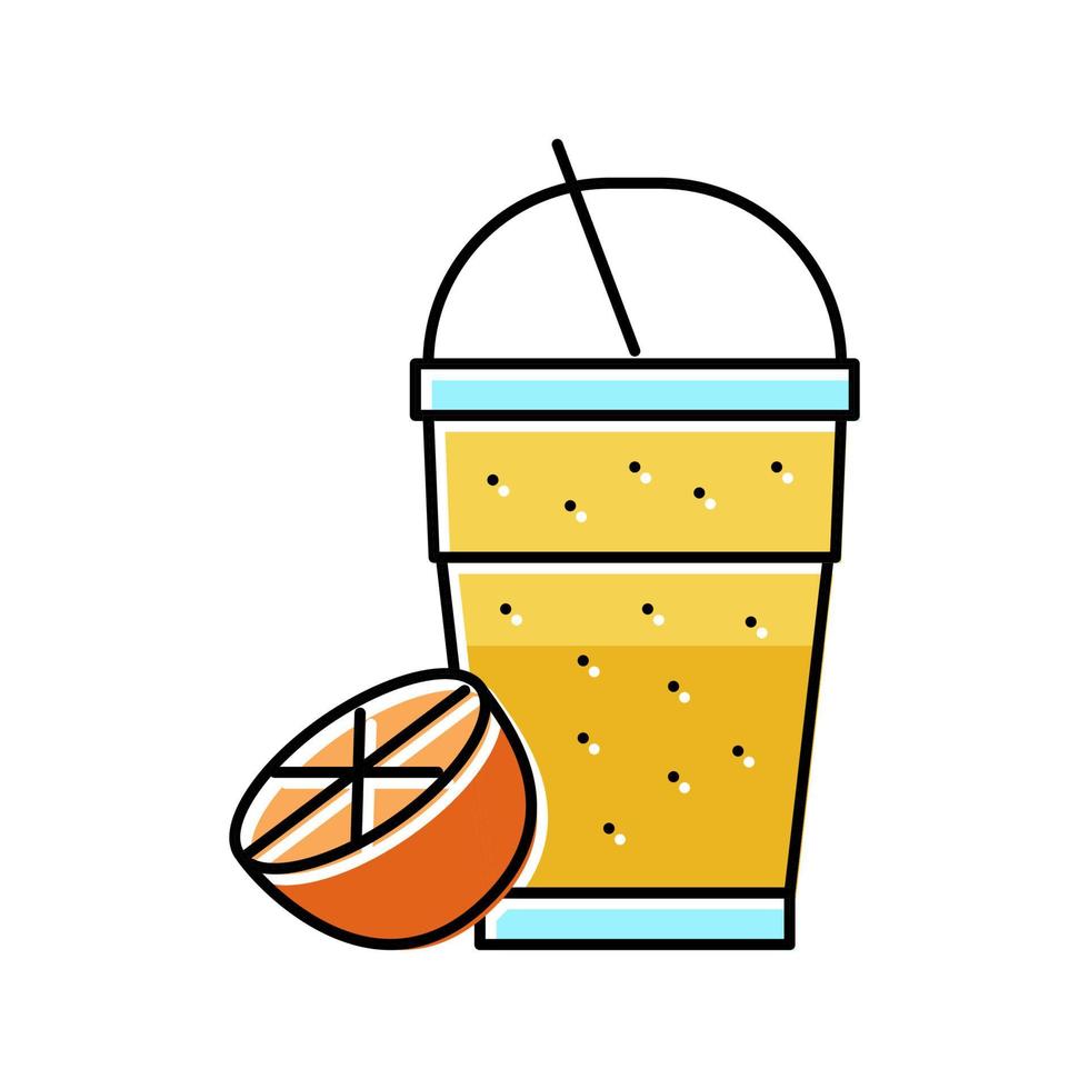 orange juice smoothie fruit juice food color icon vector illustration