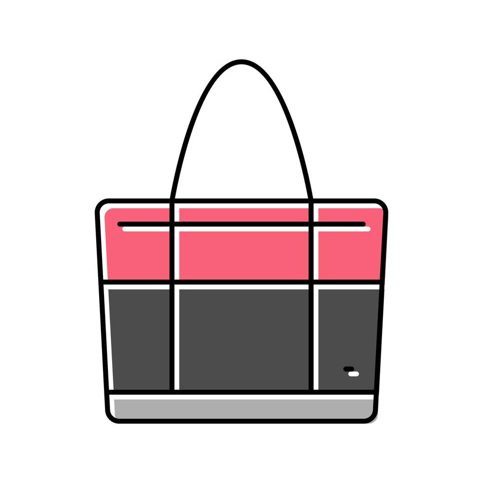 tote bag woman color icon vector illustration