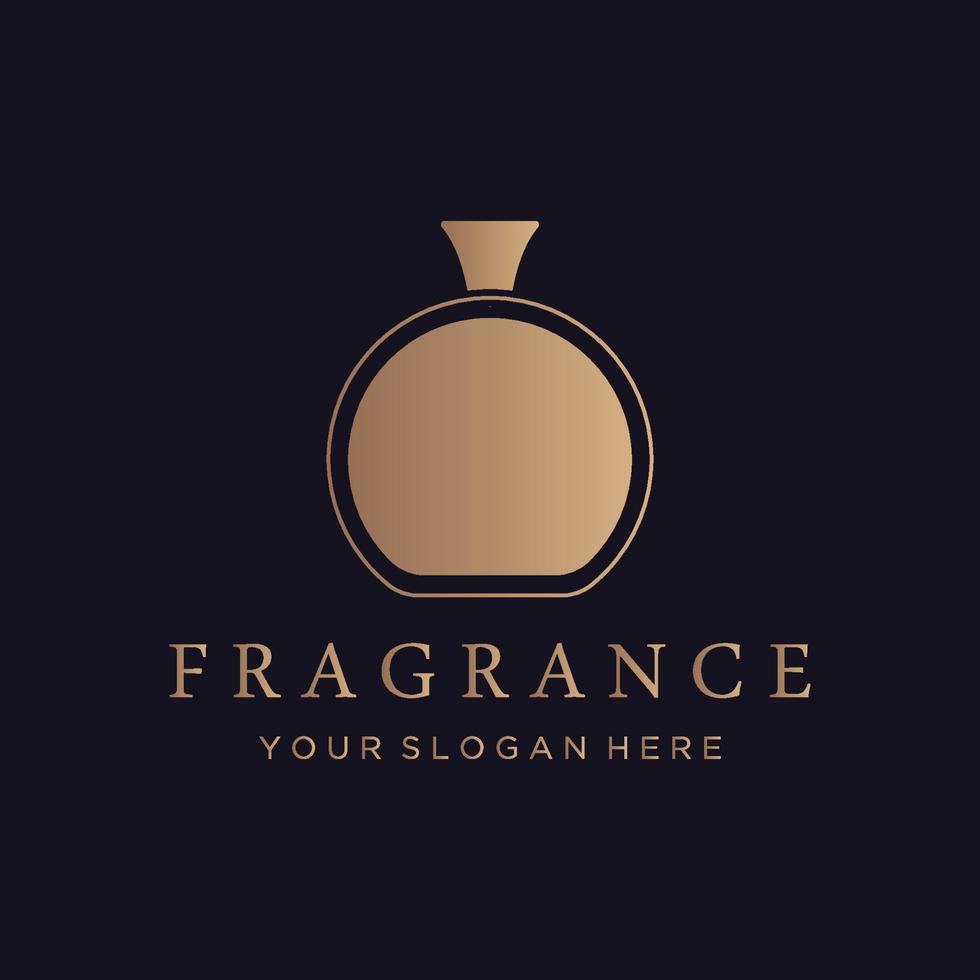 El diseño de logotipo creativo cosmético de perfume de perfume de lujo aislado se puede utilizar para negocios, empresas, cosméticos y tiendas de perfumes. vector