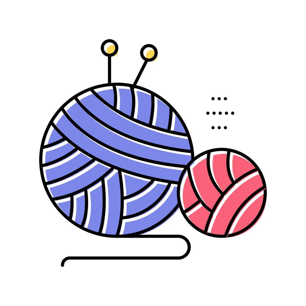 knitting tool color icon vector isolated illustration