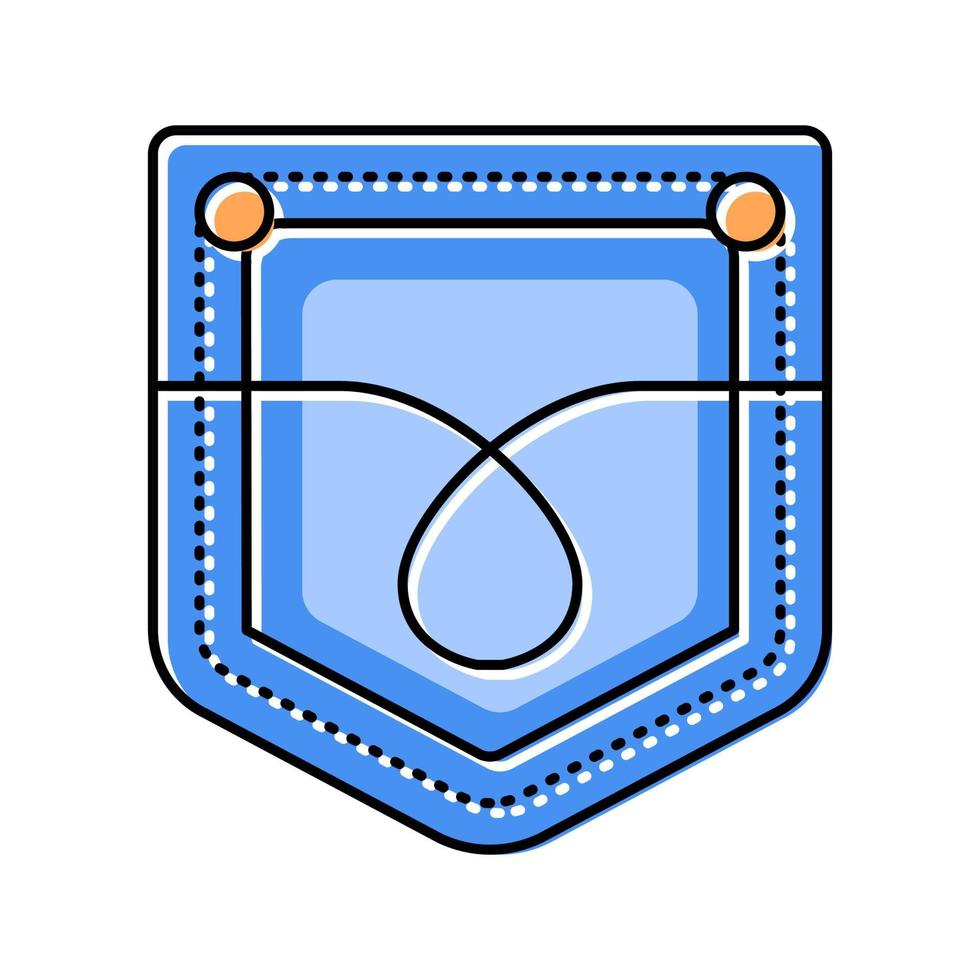 pocket denim color icon vector illustration