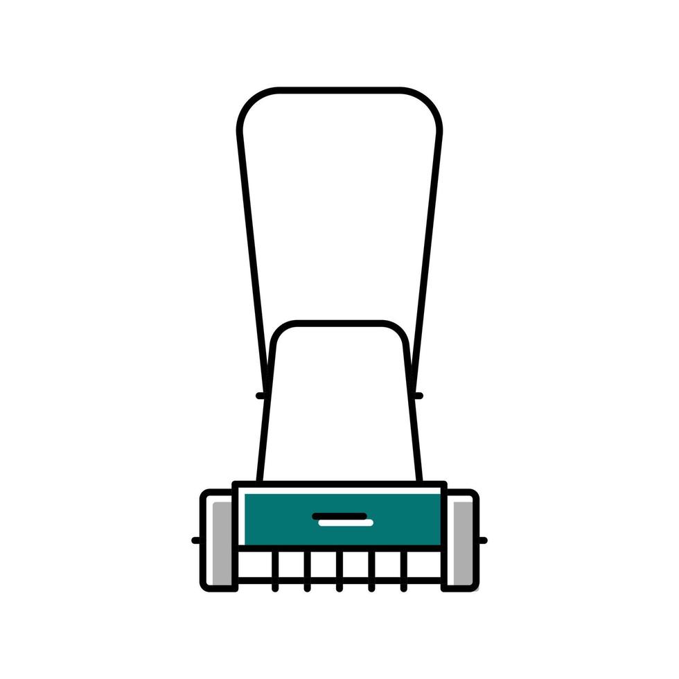 lawn mower with rotary roller color icon vector illustration