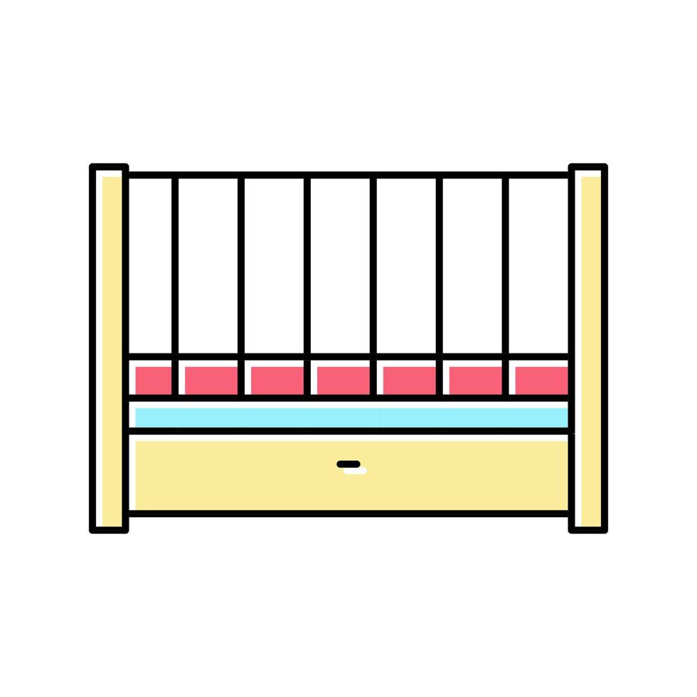 cot baby color icon vector illustration