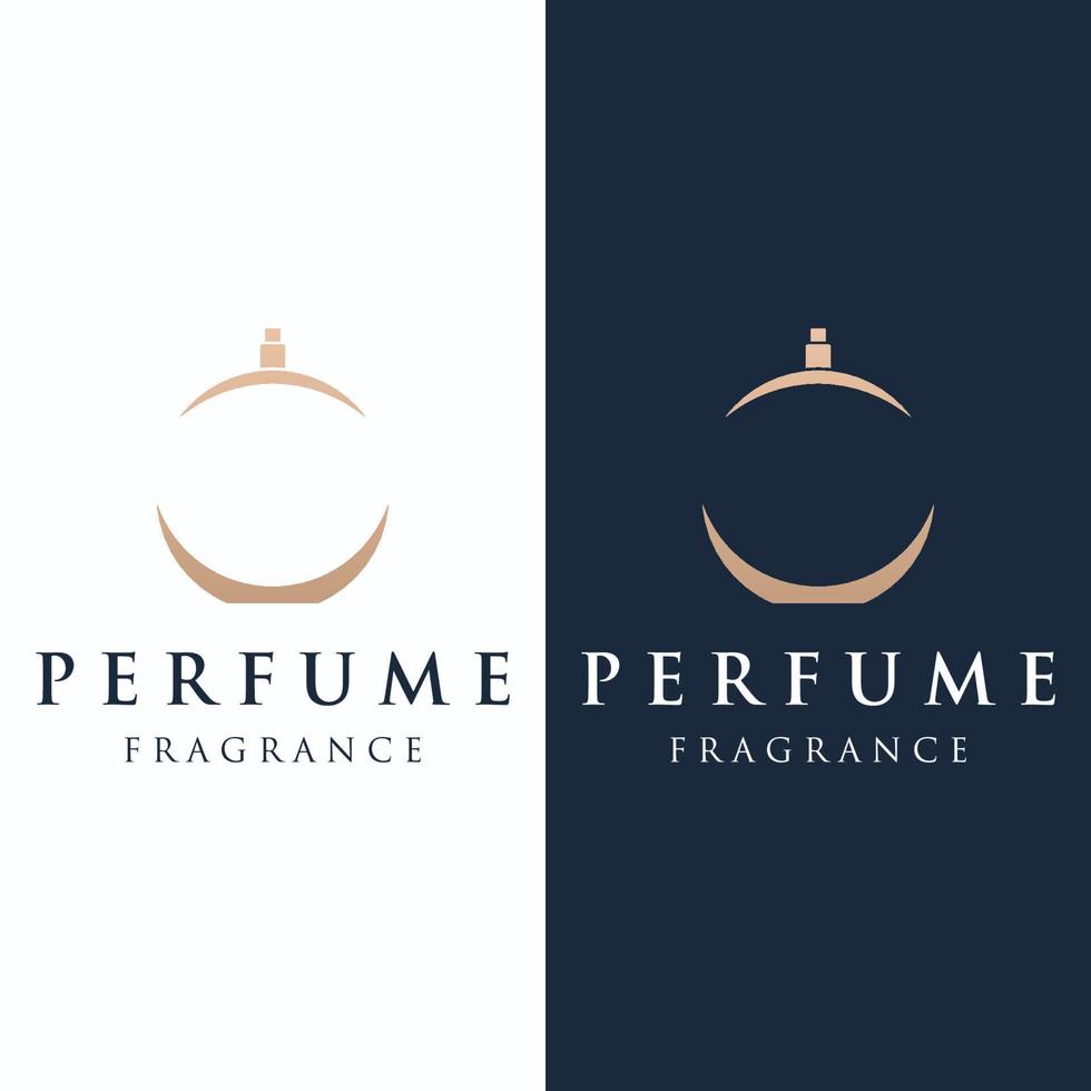 El diseño de logotipo creativo cosmético de perfume de perfume de lujo aislado se puede utilizar para negocios, empresas, cosméticos y tiendas de perfumes. vector